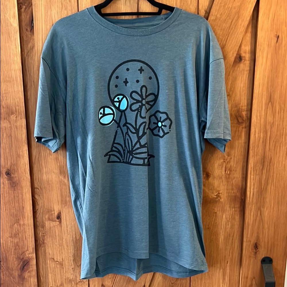 Blue Short Sleeve Tee with Whimsical Graphic